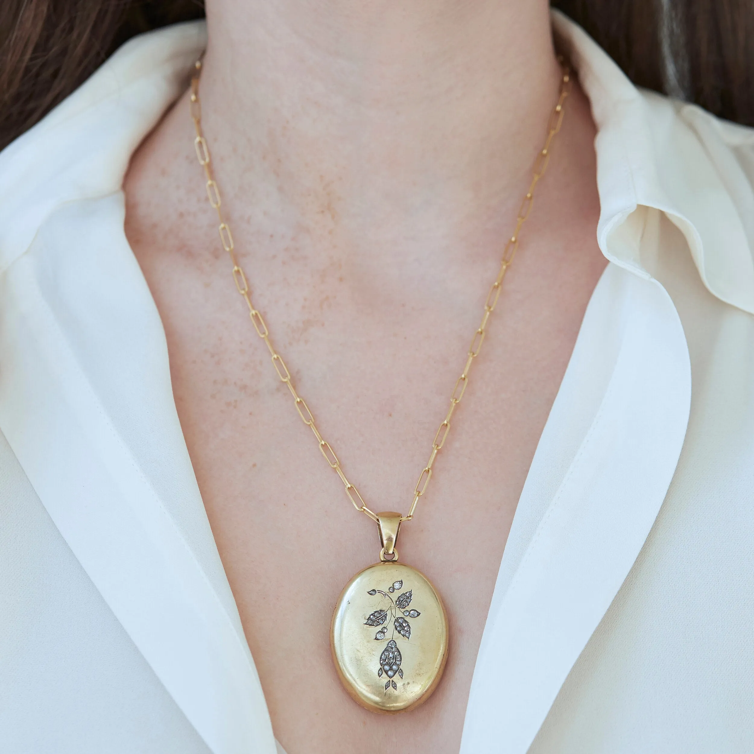 Victorian Rose Cut Diamond Locket