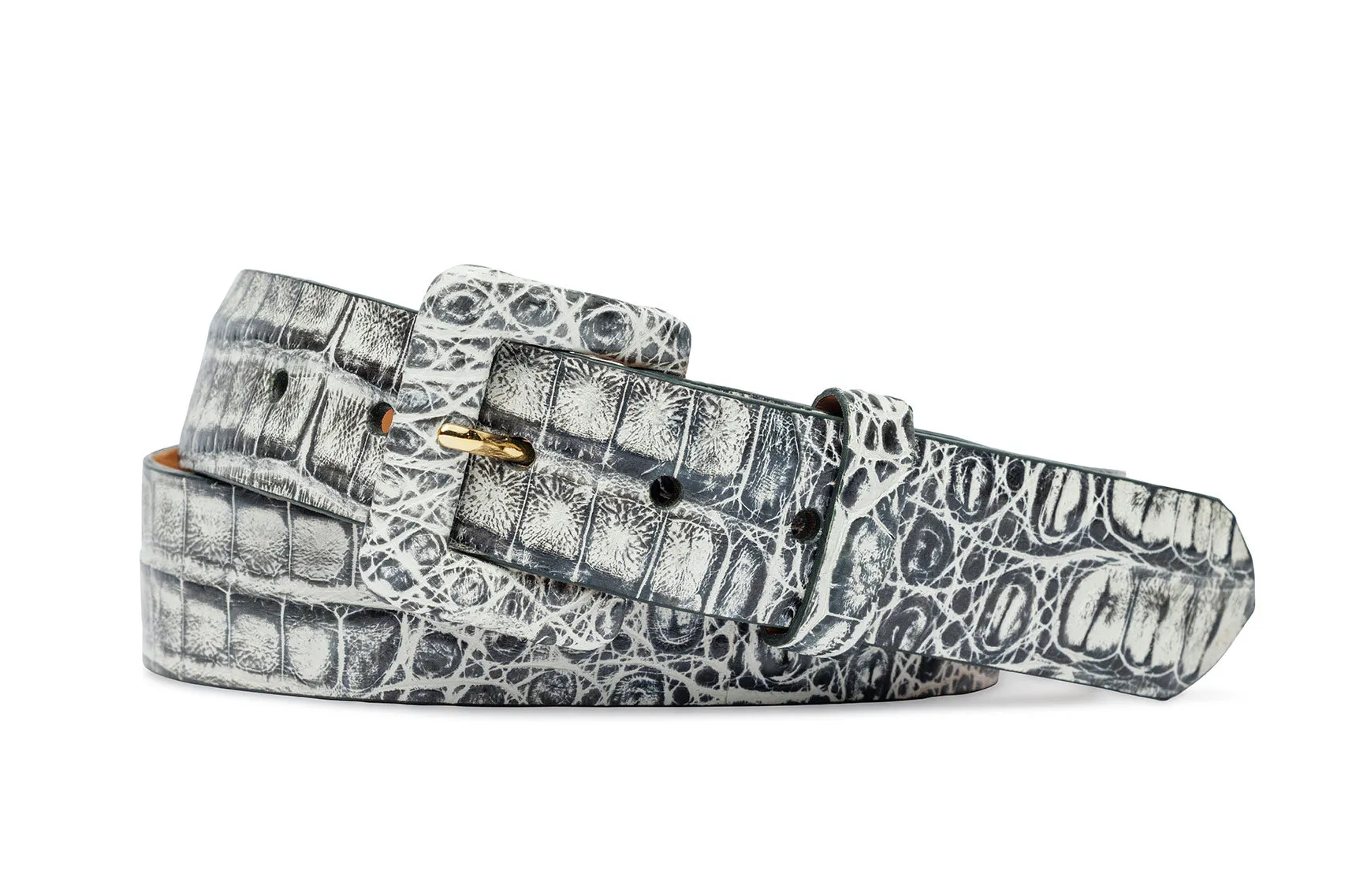 Vintage Crocodile Belt with Covered Buckle