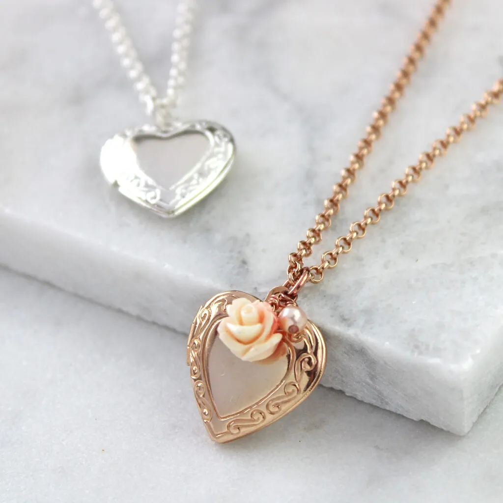 Vintage Heart Locket Necklace