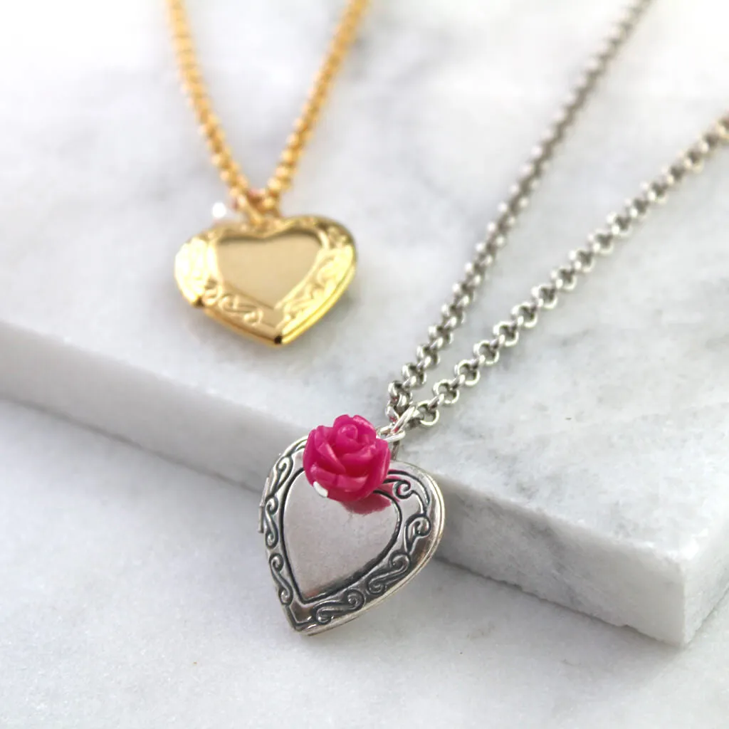 Vintage Heart Locket Necklace