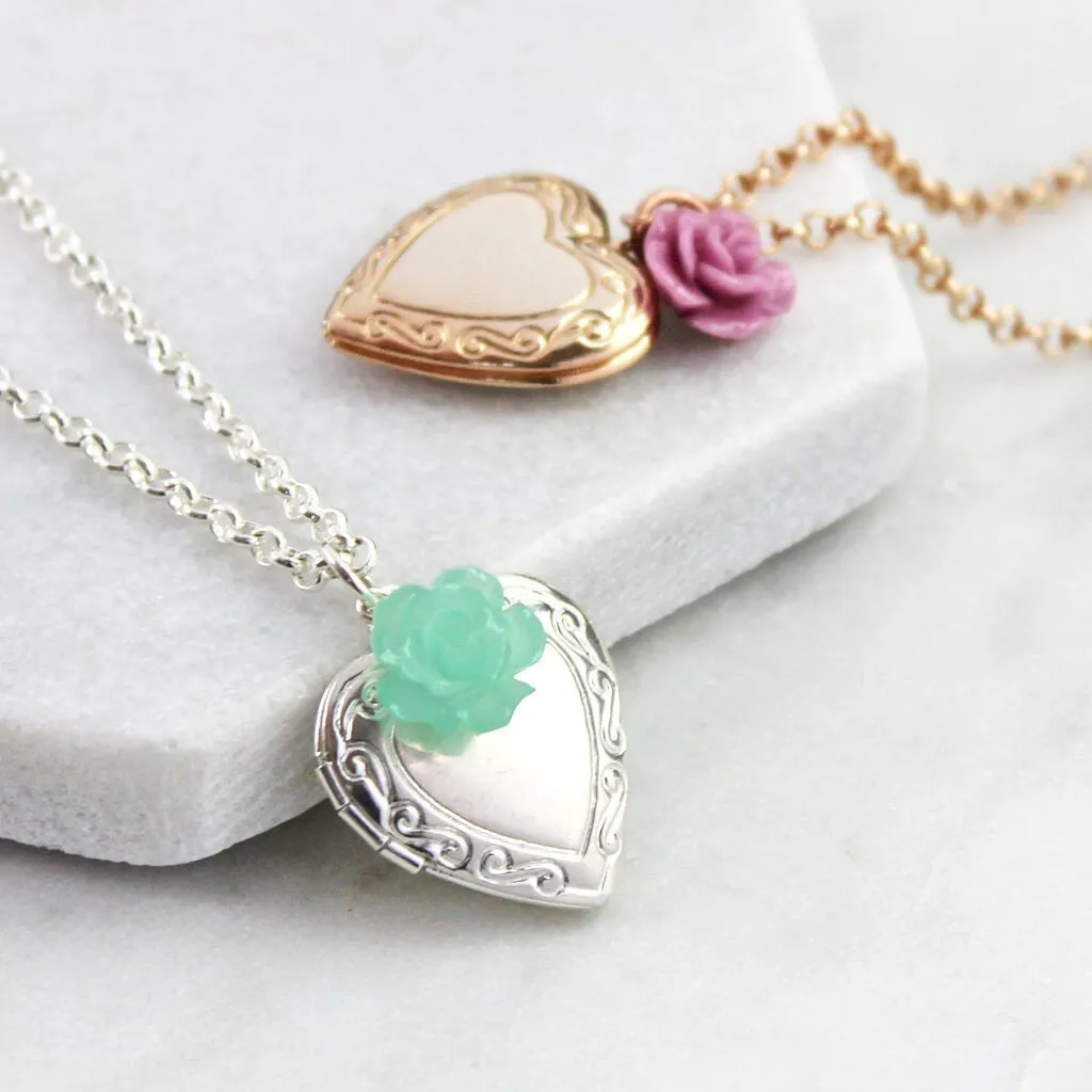 Vintage Heart Locket Necklace