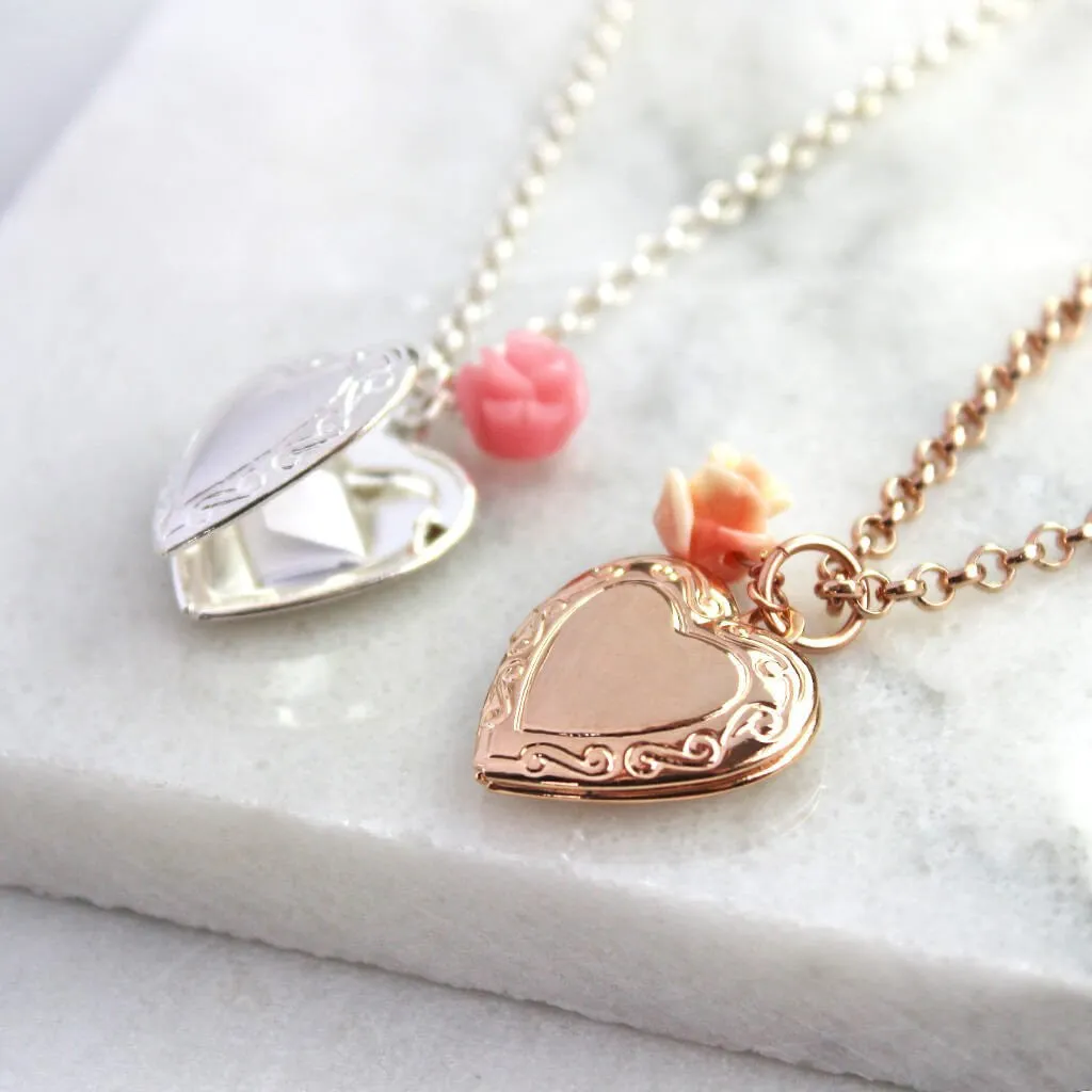 Vintage Heart Locket Necklace