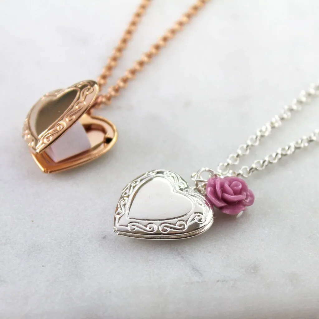 Vintage Heart Locket Necklace