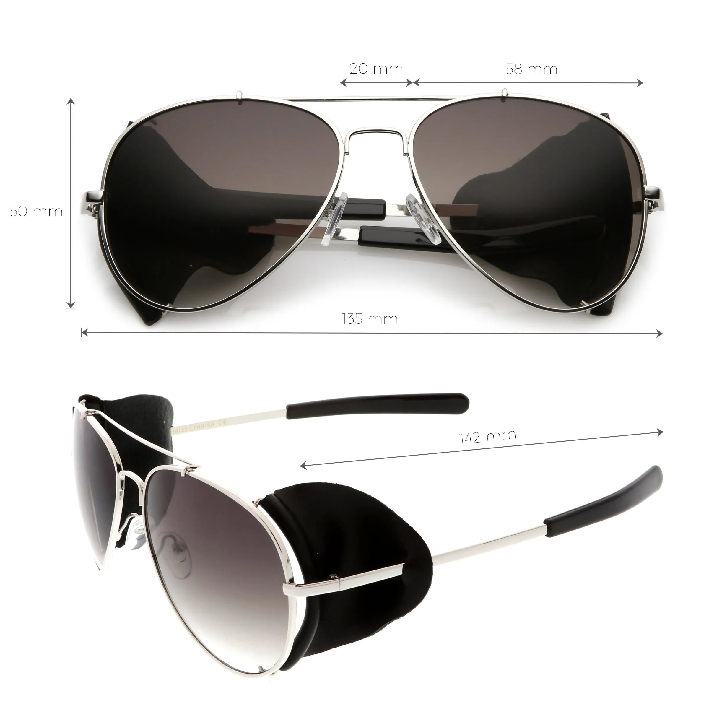 Vintage Steampunk Side Cover Aviator Sunglasses A631