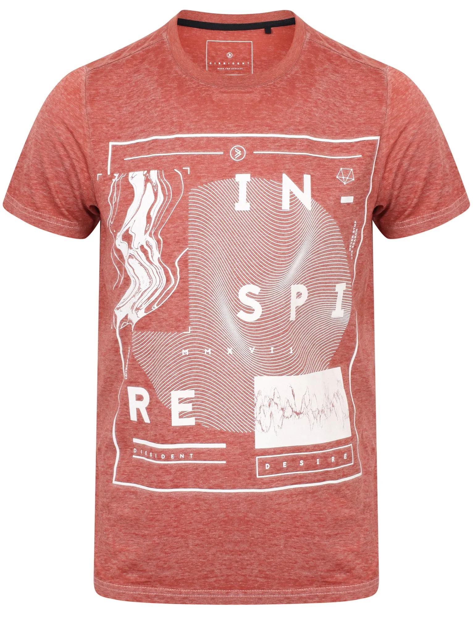 Warped Motif Burnout Jersey T-Shirt In Terracotta - Dissident