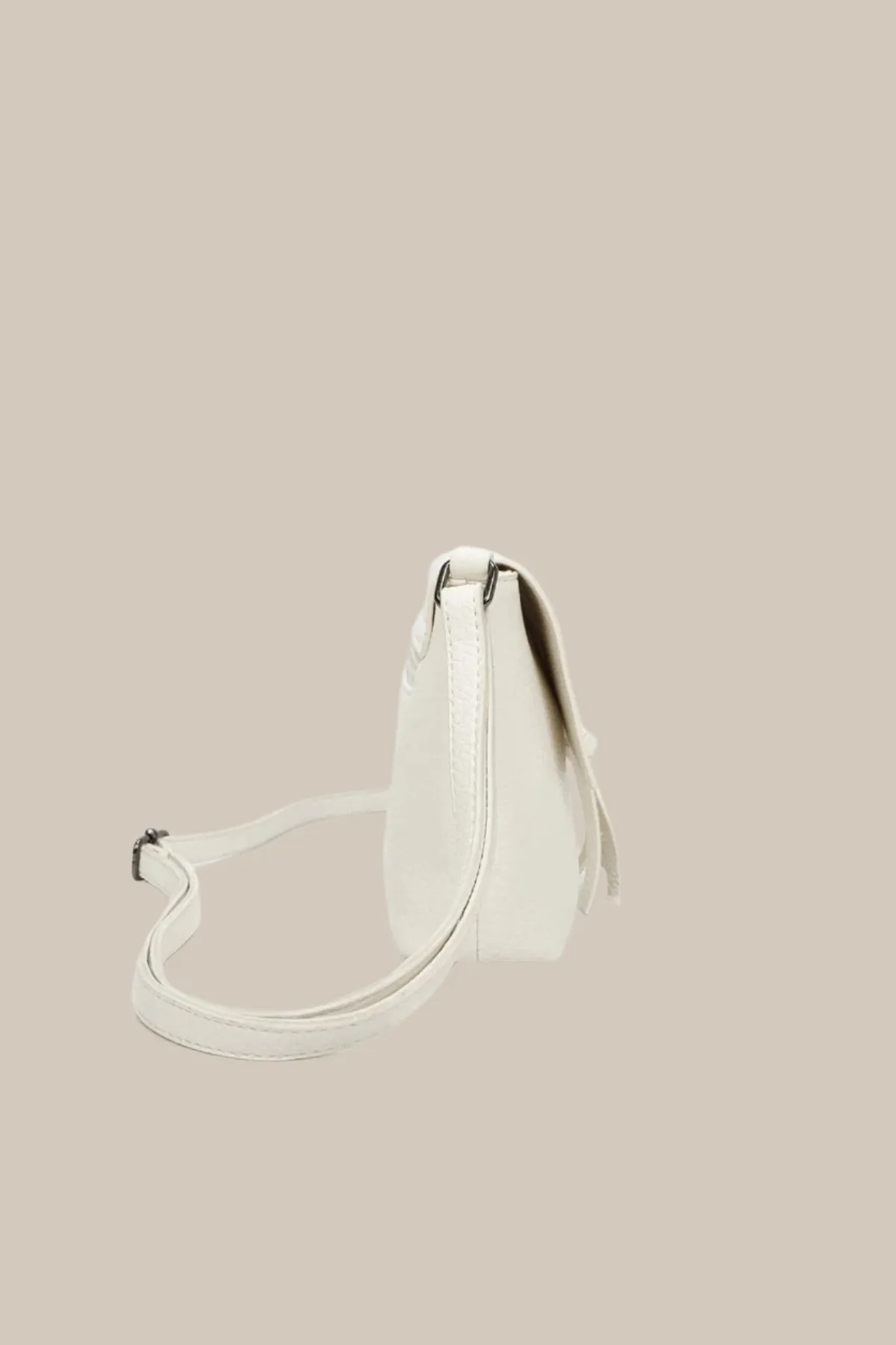 White Tassel Flap Crossbody Bag