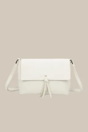 White Tassel Flap Crossbody Bag