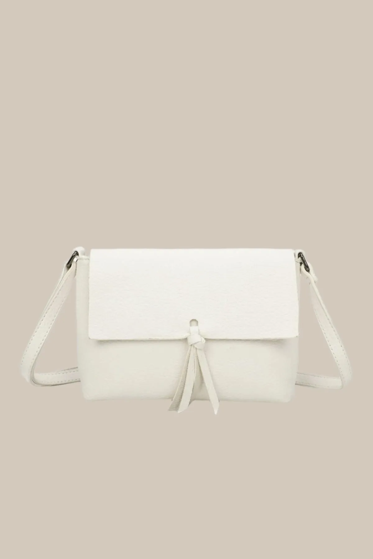 White Tassel Flap Crossbody Bag