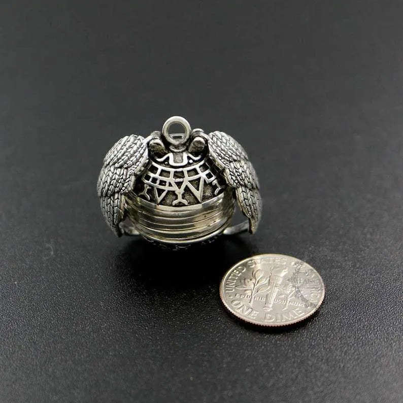 Winged Sphere Expanding Photo Locket