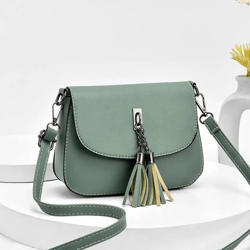 Women’s Messenger Shoulder Bag with Tassel in 5 Colors