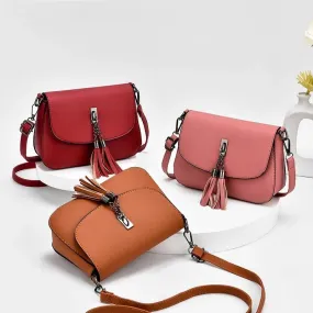 Women’s Messenger Shoulder Bag with Tassel in 5 Colors