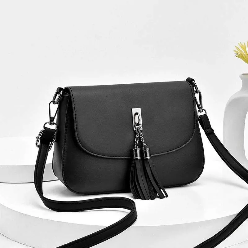 Women’s Messenger Shoulder Bag with Tassel in 5 Colors