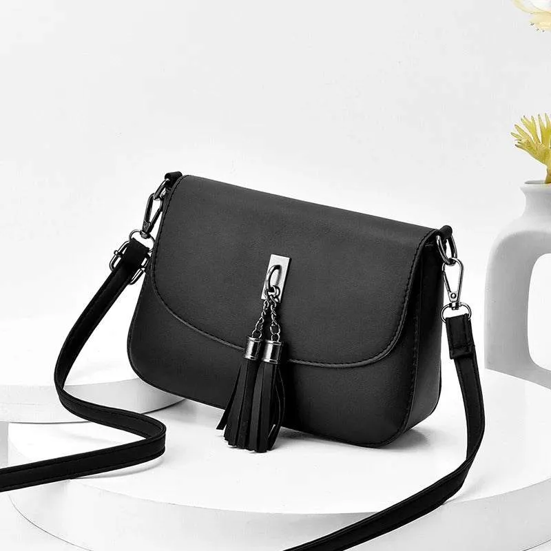 Women’s Messenger Shoulder Bag with Tassel in 5 Colors