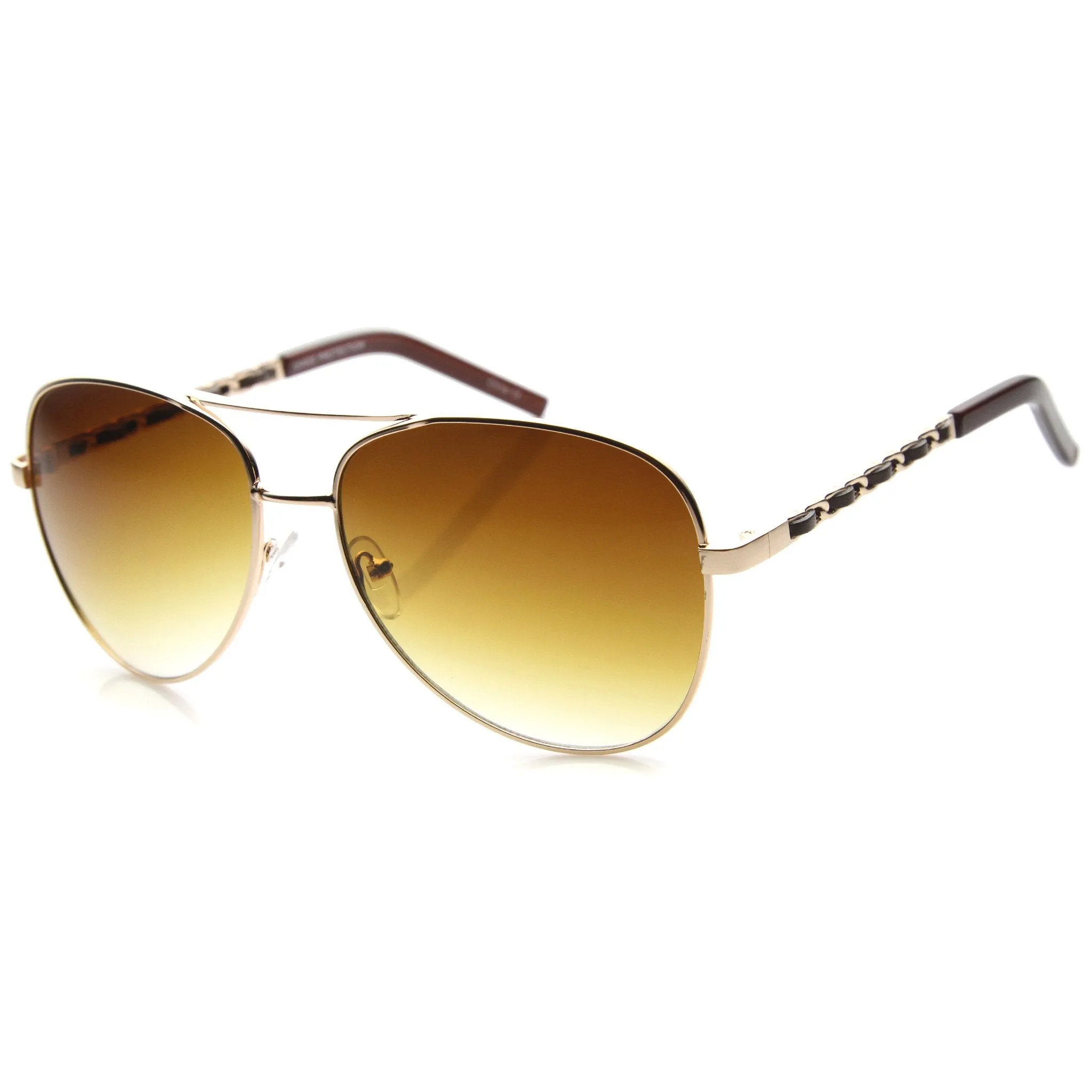 Women's Metal Aviator Sunglasses With Gradient Lenses 9817