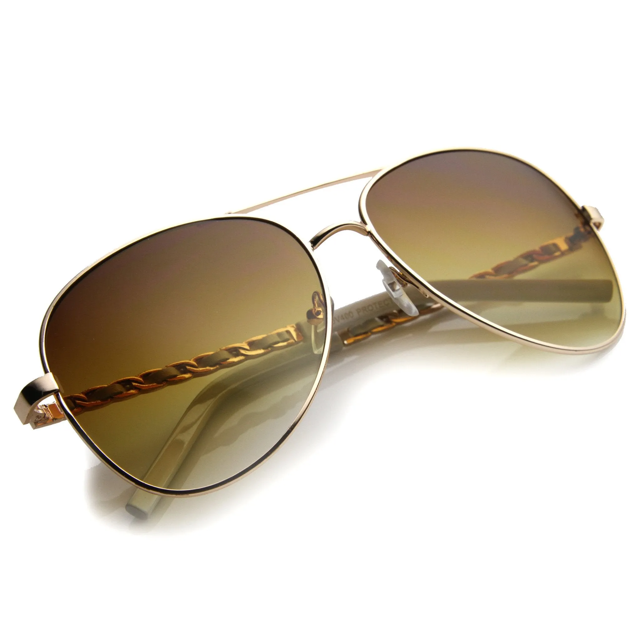 Women's Metal Aviator Sunglasses With Gradient Lenses 9817