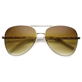 Women's Metal Aviator Sunglasses With Gradient Lenses 9817