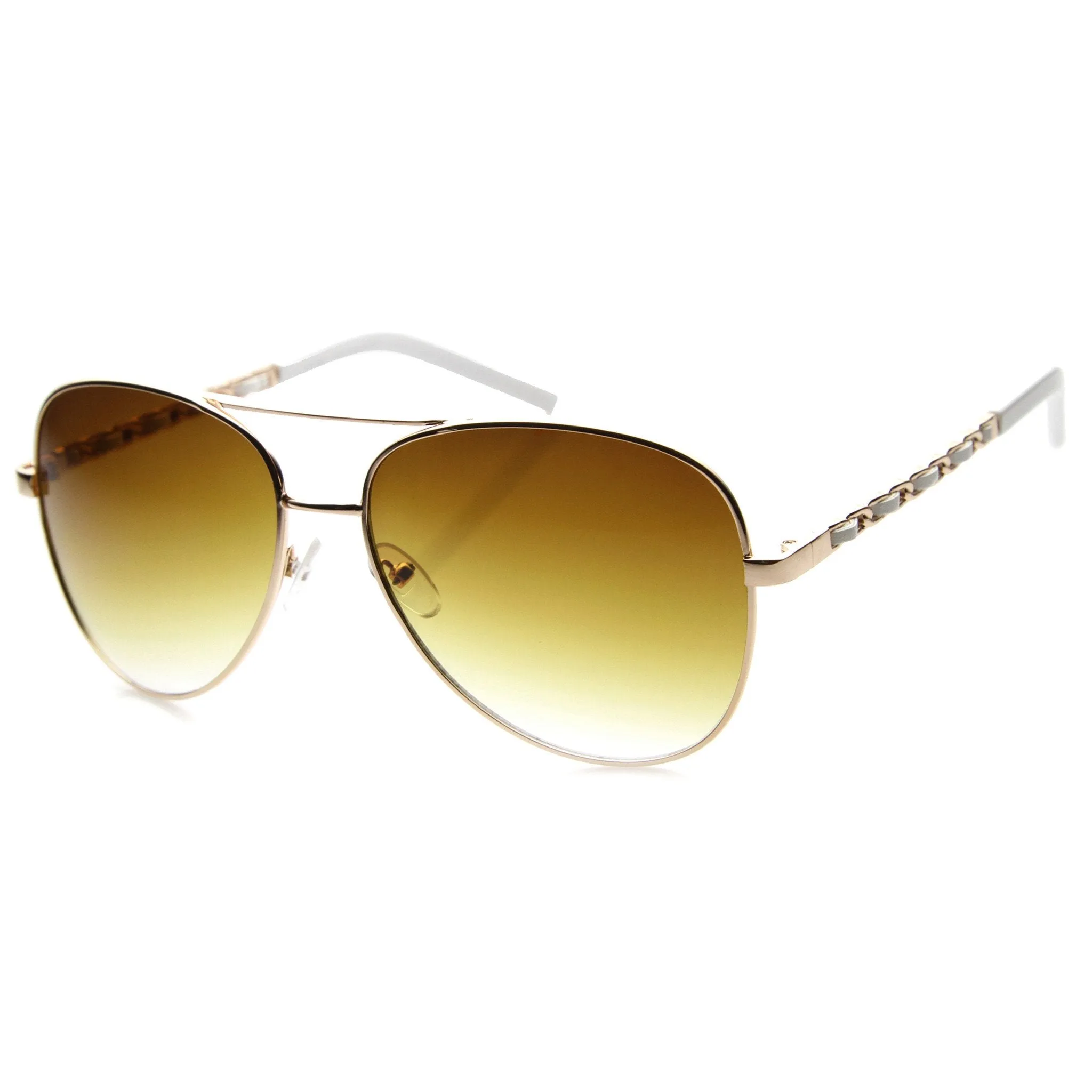 Women's Metal Aviator Sunglasses With Gradient Lenses 9817