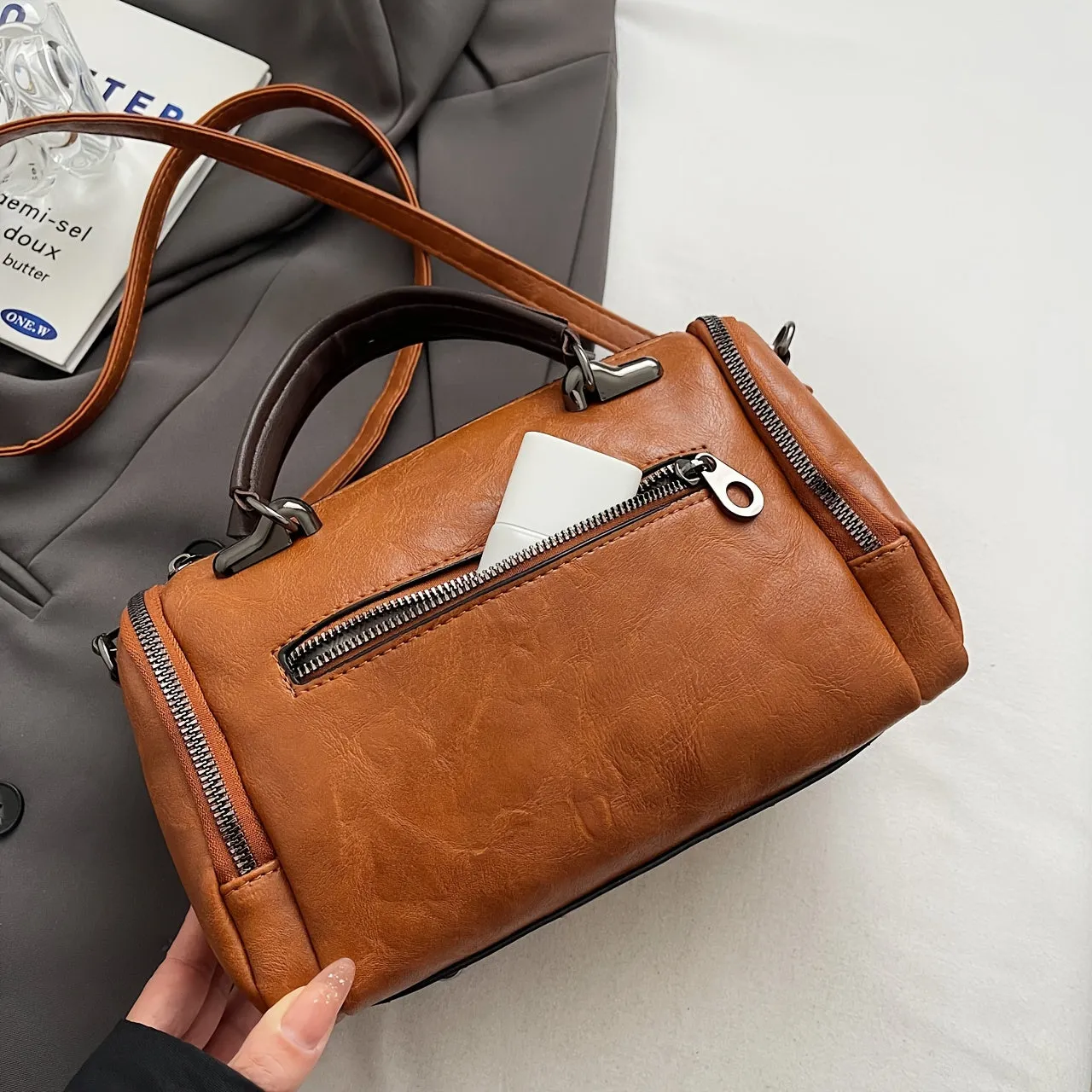Women's Vintage Tote Bag with Tassel Accents