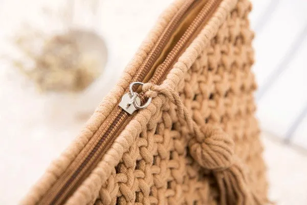 Woven Macrame Crossbody Bag