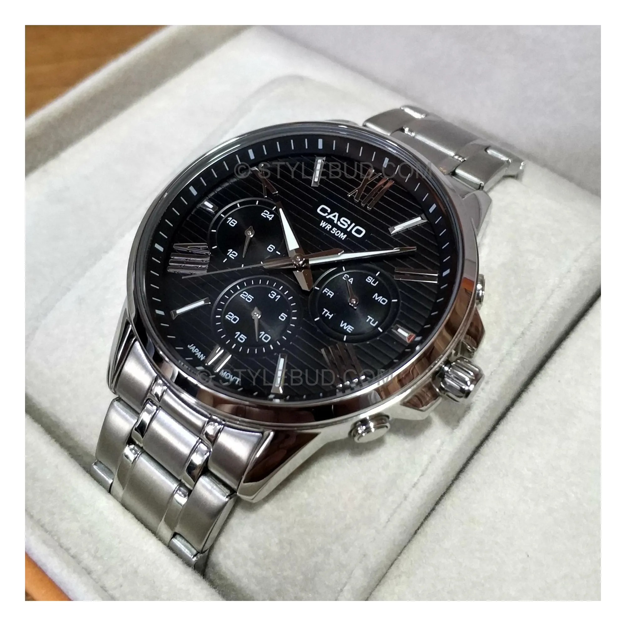 WW0353 Casio Enticer Multifunction Stainless Steel Chain Watch MTP-EX300D-1AVDF