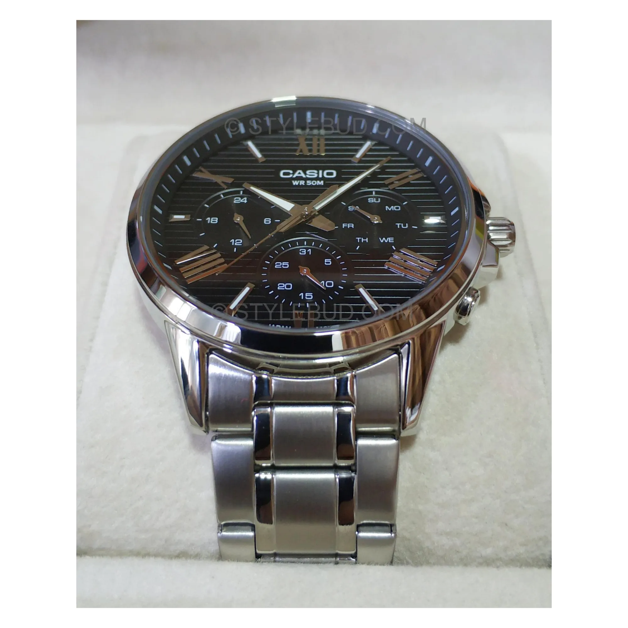 WW0353 Casio Enticer Multifunction Stainless Steel Chain Watch MTP-EX300D-1AVDF