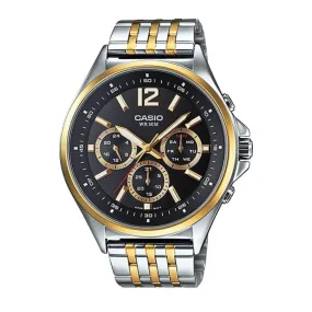 WW0592 Casio Enticer Multifunction Stainless Steel Two Tone Chain Watch MTP-E303SG-1AVDF