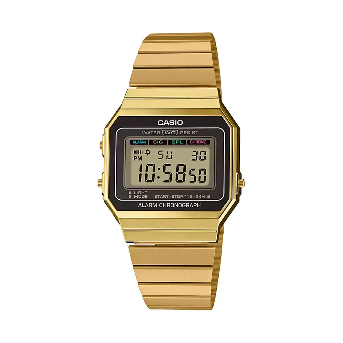WW1940 Casio Vintage Super Slim Digital Golden Chain Watch A700WG-9ADF