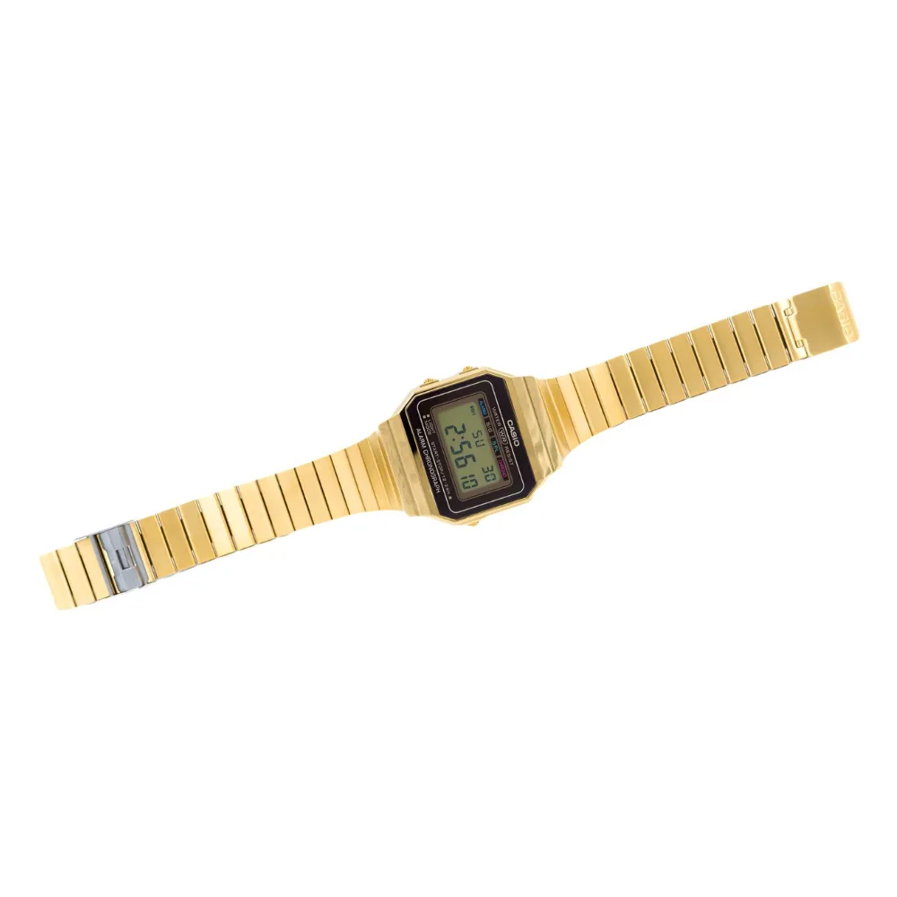 WW1940 Casio Vintage Super Slim Digital Golden Chain Watch A700WG-9ADF