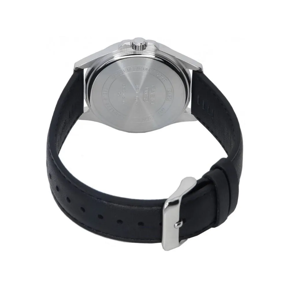 WW1956 Casio Standard Multifunction Stainless Steel Leather Belt Watch MTP-E350L-1BVDF