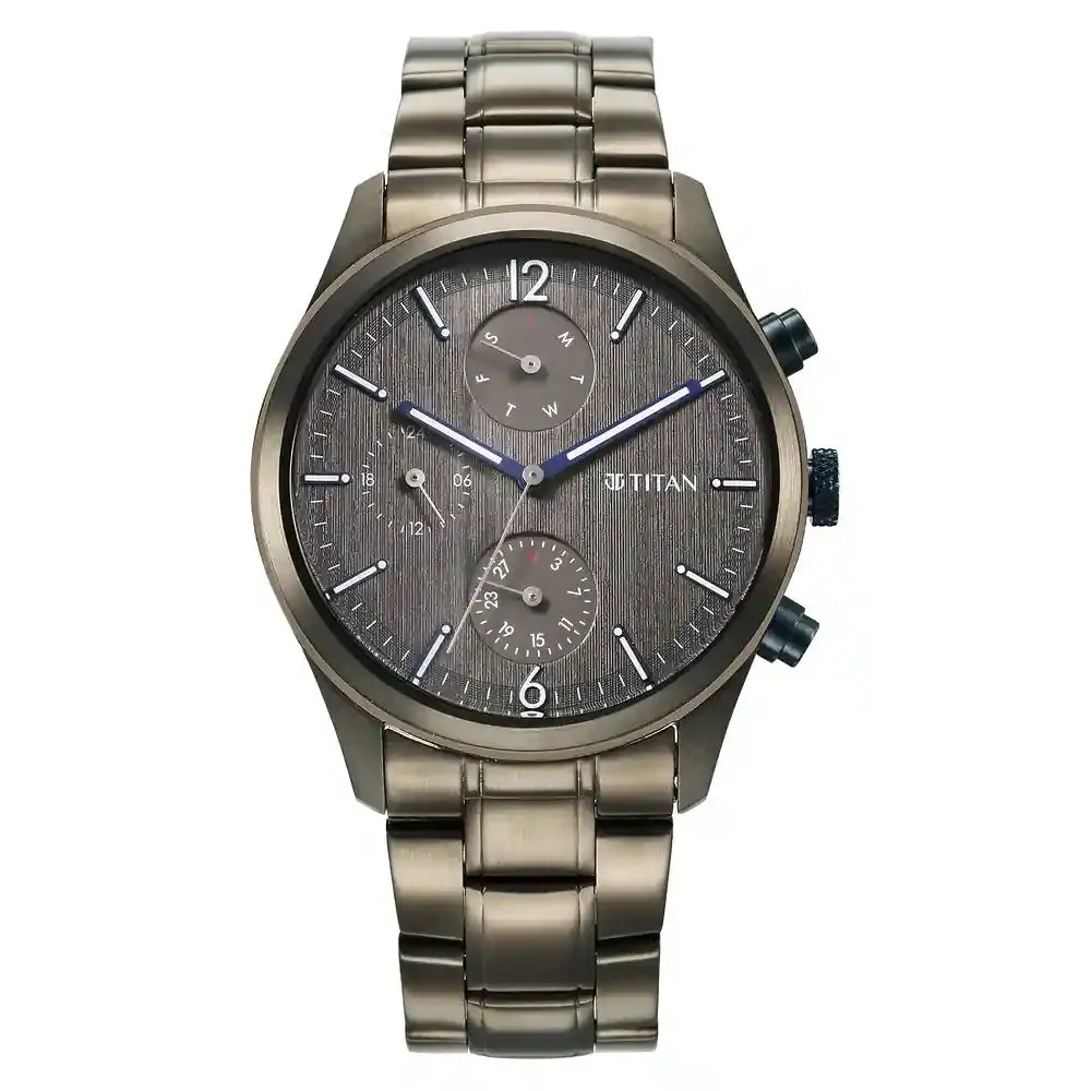 WW2159 Titan Workwear Multifunction Grey Chain Watch 1805KM03