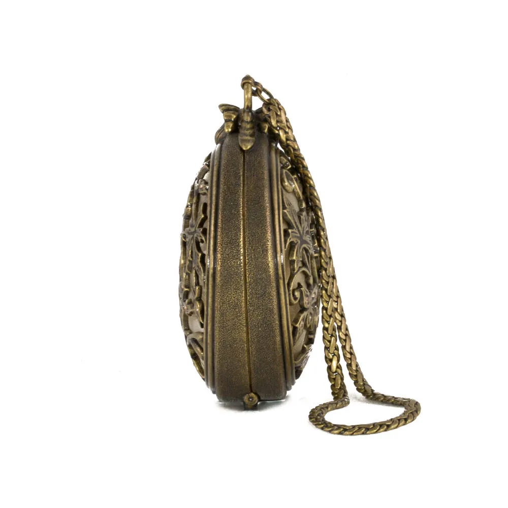 Zabel - Miniature Clutch in Burnt Bronze and Antique Gold