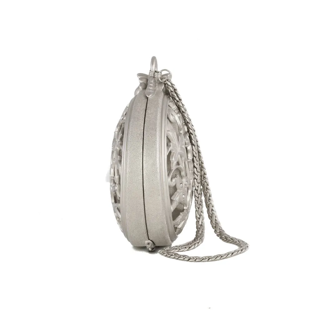 Zabel - Miniature Clutch in Mat Platinum and Antique Silver