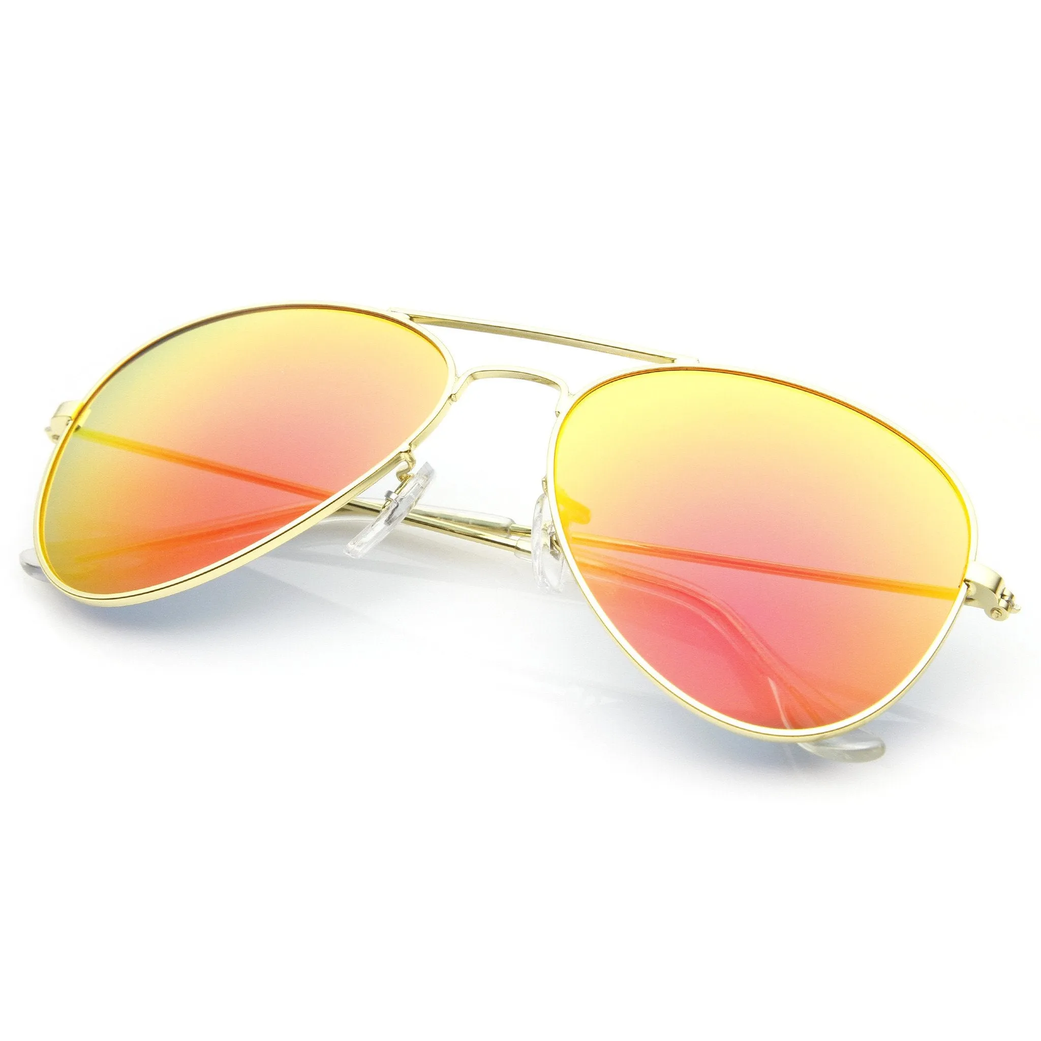 Zerouv   Plus "Cunningham" Premium Mirrored Lens Aviator Sunglasses