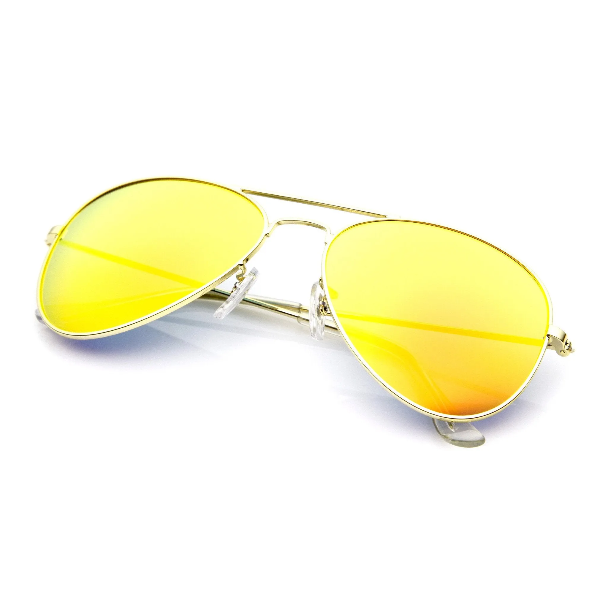 Zerouv   Plus "Cunningham" Premium Mirrored Lens Aviator Sunglasses