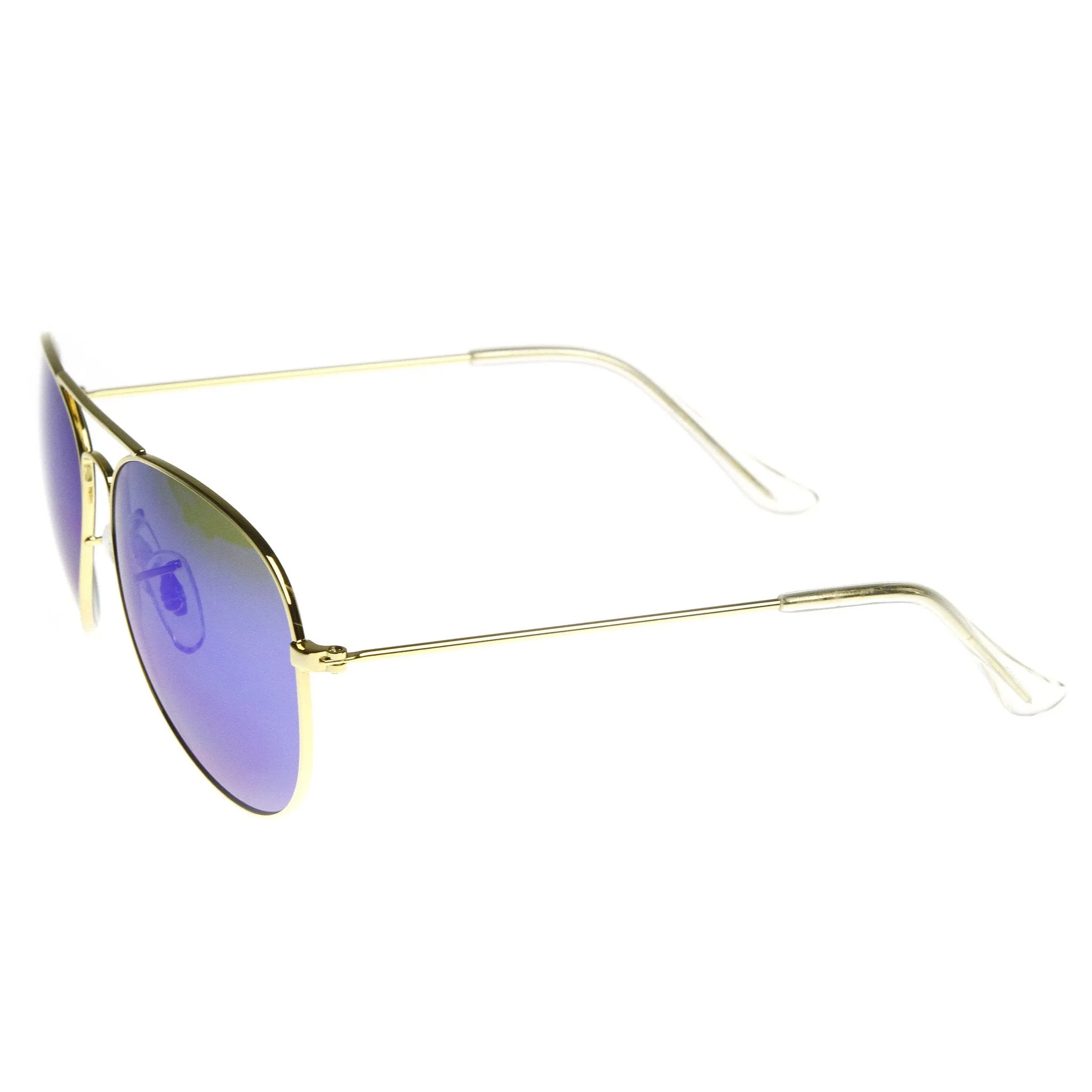 Zerouv   Plus "Cunningham" Premium Mirrored Lens Aviator Sunglasses