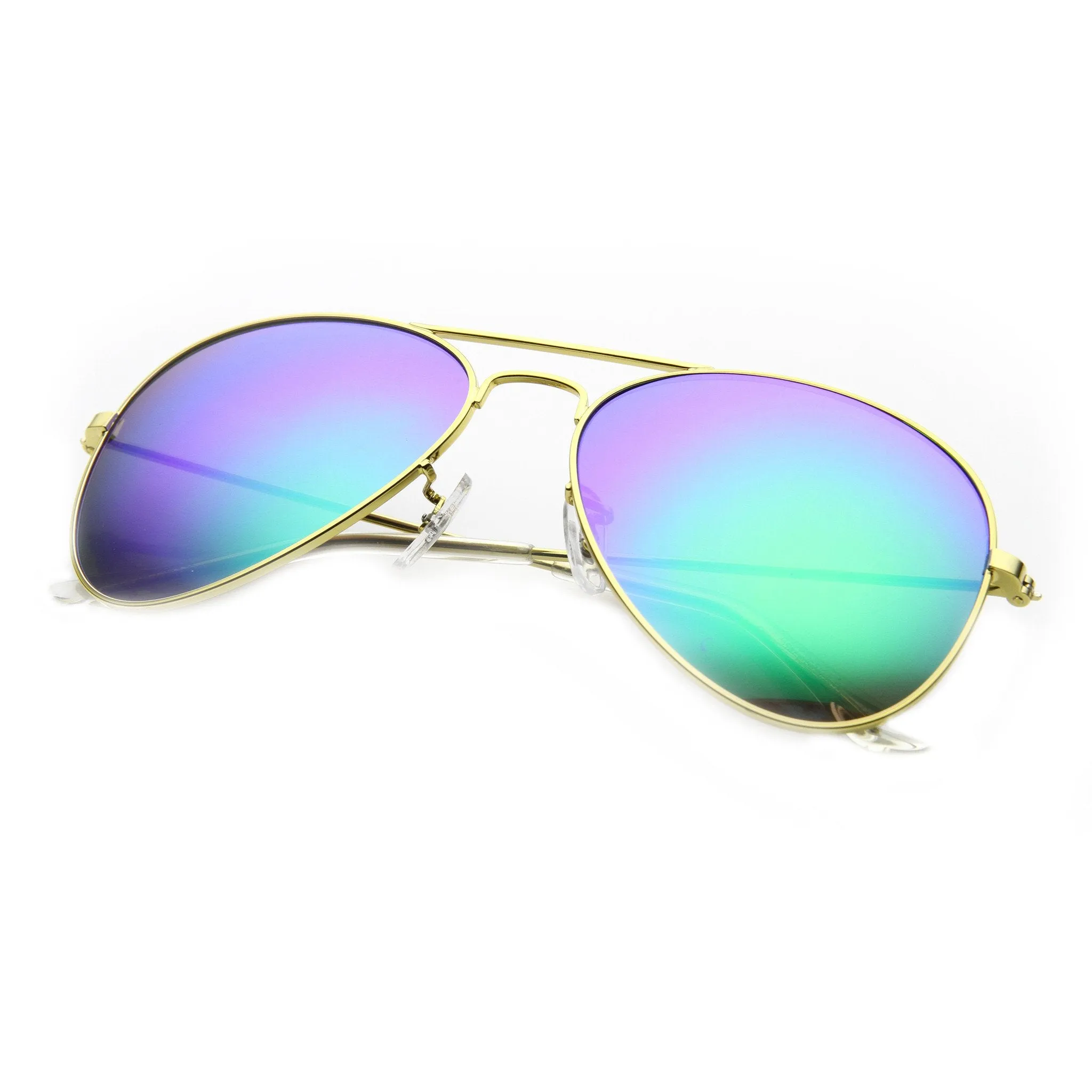 Zerouv   Plus "Cunningham" Premium Mirrored Lens Aviator Sunglasses