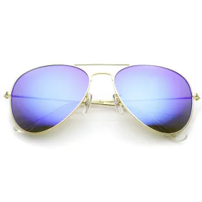 Zerouv   Plus "Cunningham" Premium Mirrored Lens Aviator Sunglasses