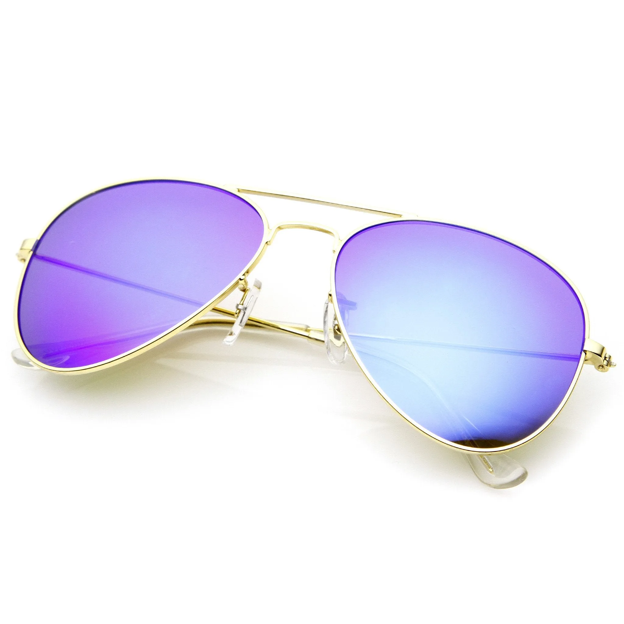 Zerouv   Plus "Cunningham" Premium Mirrored Lens Aviator Sunglasses
