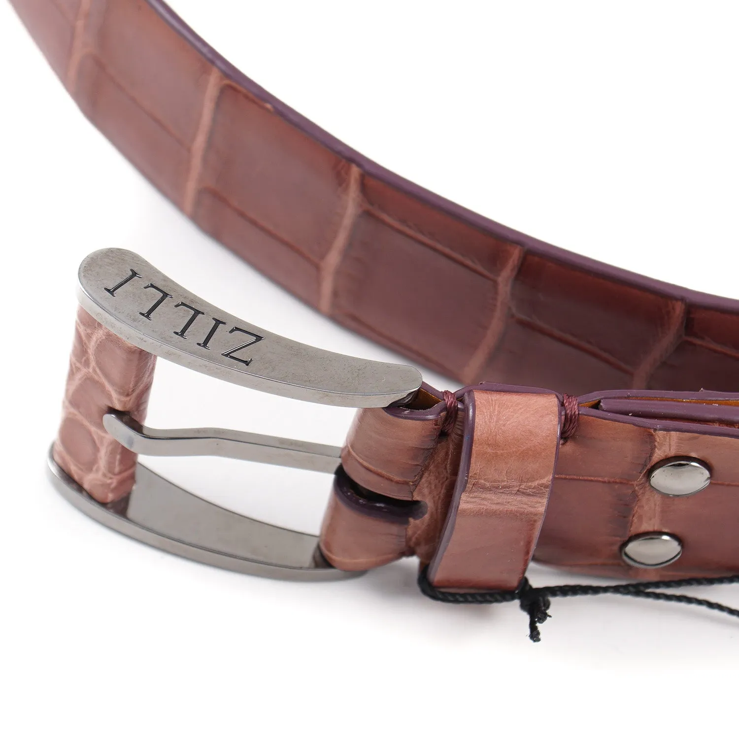 Zilli Belt in Burgundy Crocodile